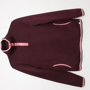 Ocean Coast pullover sweatshirt women S burgendy mockneck soft comfy casual